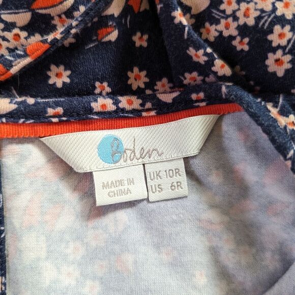 Boden Leaves Floral Preppy Academia Countryside Cottagecore Keyhole Dress 6 - Picture 2 of 14